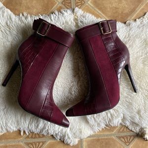 Burgundy ankle boots